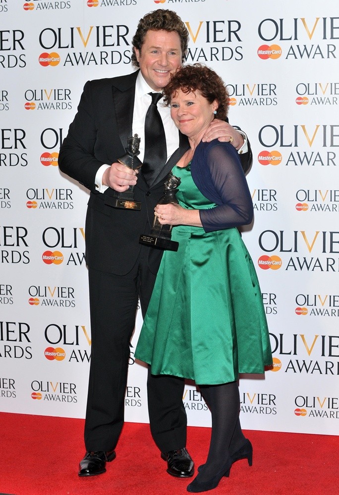 Michael Ball;Imelda Staunton;<br>The Olivier Awards 2013 - Press Room