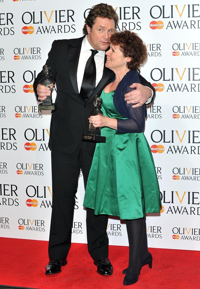 Michael Ball;Imelda Staunton;<br>The Olivier Awards 2013 - Press Room