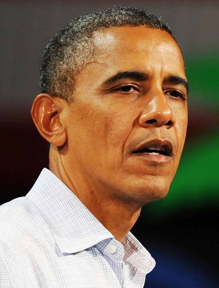 Barack Obama Takes The Stage at A Campaign Rally