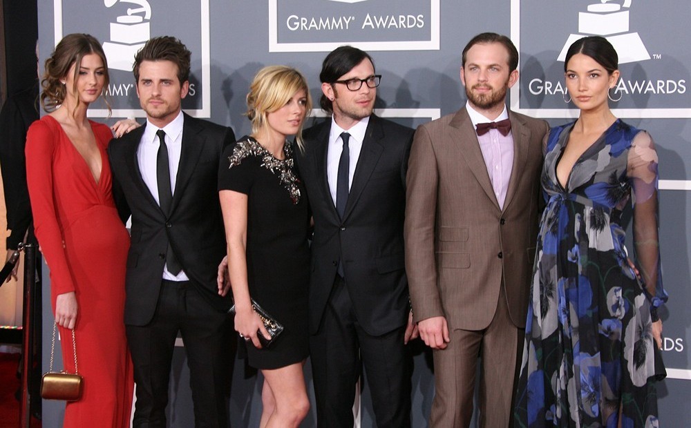 Jared Followill;Jessie Baylin;Nathan Followill;Caleb Followill;Lily Aldridge;<br>54th Annual GRAMMY Awards - Arrivals