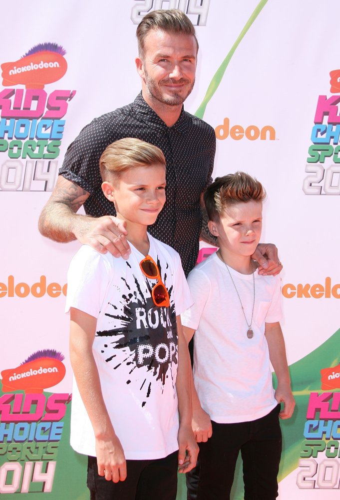 Romeo Beckham;David Beckham;Cruz Beckham;<br>Nickelodeon Kids' Choice Sports Awards 2014