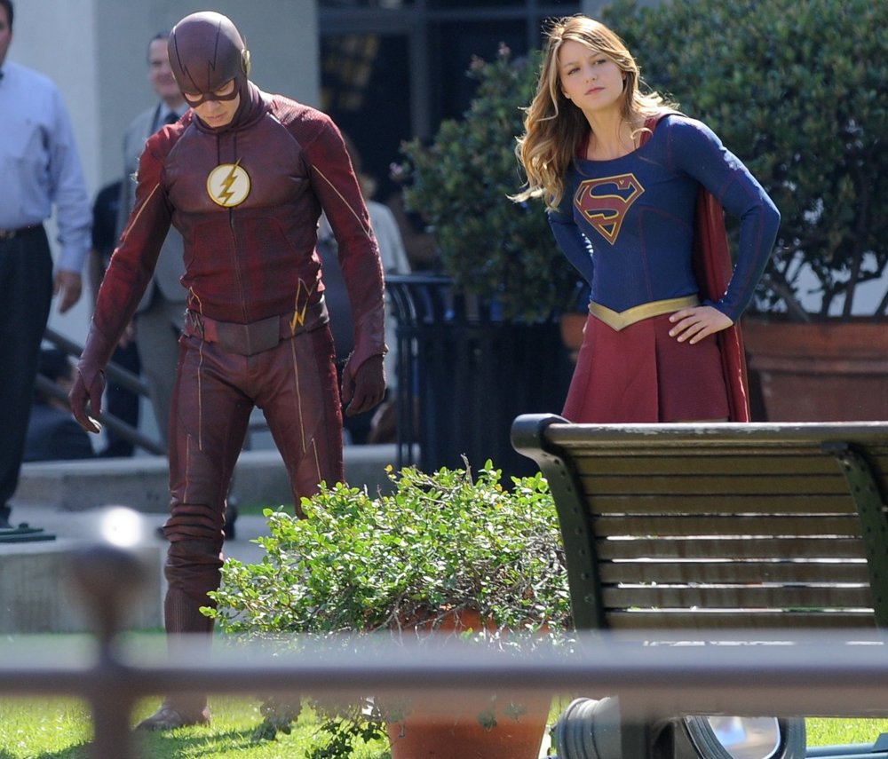 Filming Scenes for Supergirl