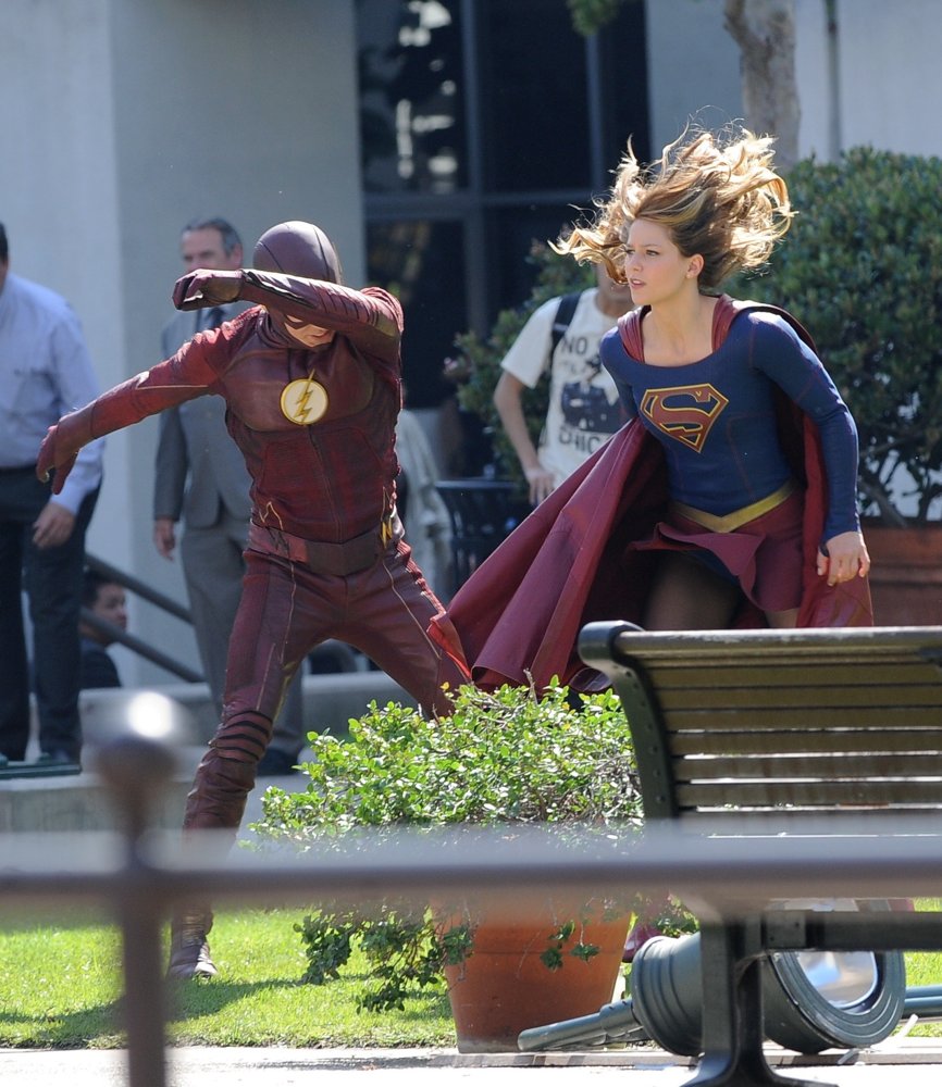 Filming Scenes for Supergirl