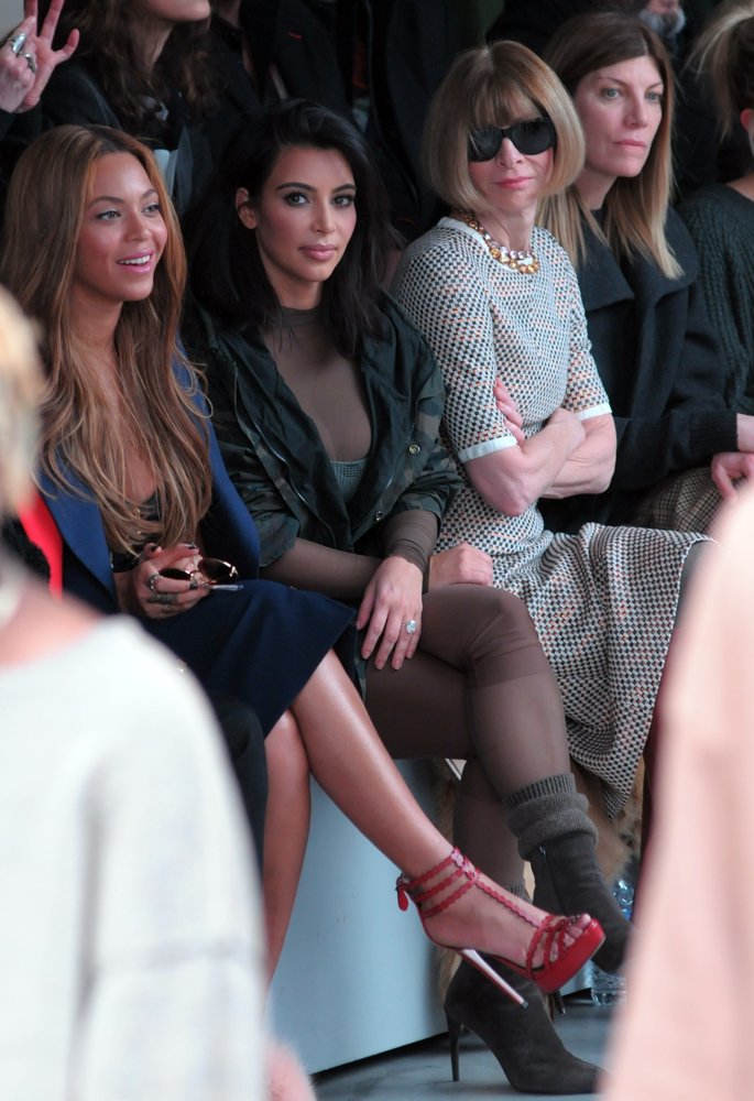Beyonce Knowles;Kim Kardashian;Anna Wintour;<br>Mercedes Benz Fashion Week 2015 - Kanye West and Adidas Originals - Inside