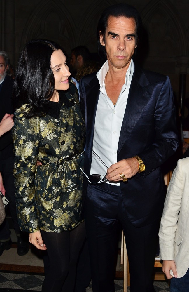 Susie Bick;Nick Cave;<br>London Fashion Week Spring-Summer 2013 - Philip Treacy - Front Row