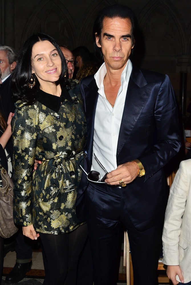 Susie Bick;Nick Cave;<br>London Fashion Week Spring-Summer 2013 - Philip Treacy - Front Row