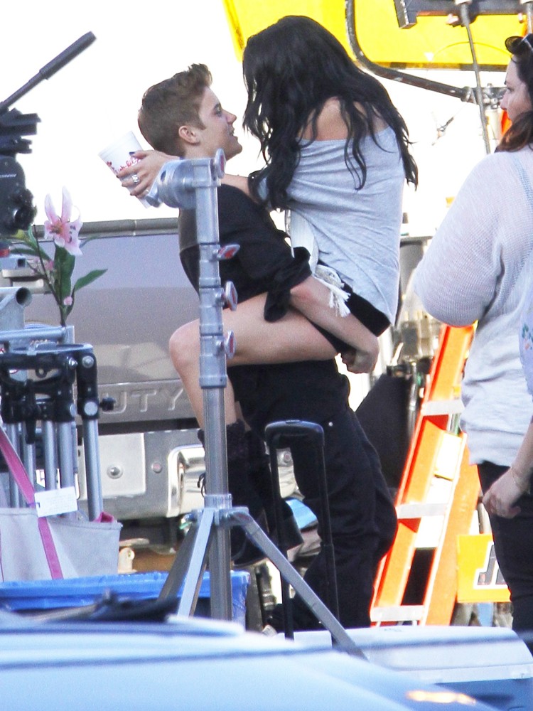 Justin Bieber;Selena Gomez;<br>On The Set of Music Video Boyfriend
