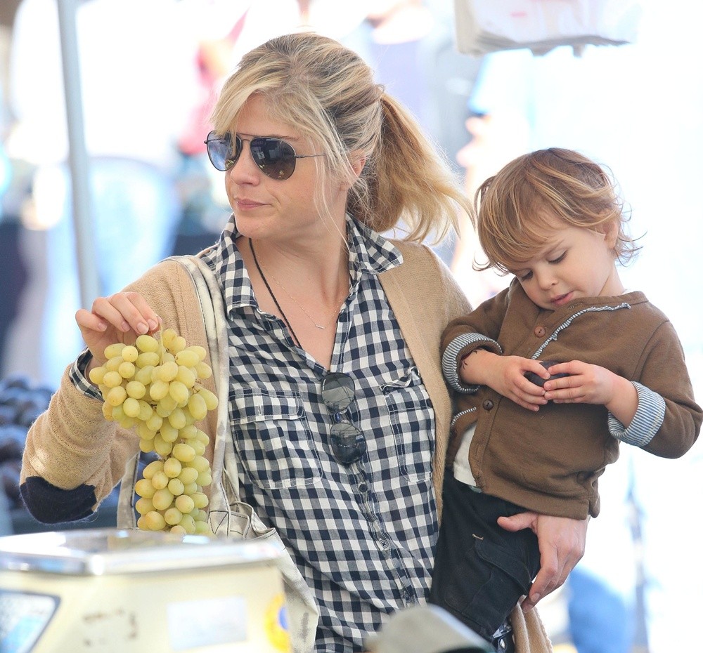 Selma Blair and Her Son Visit The Studio City Farmers Market