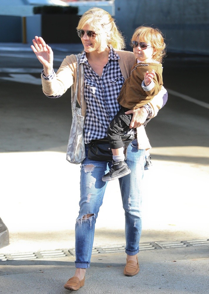 Selma Blair and Her Son Visit The Studio City Farmers Market