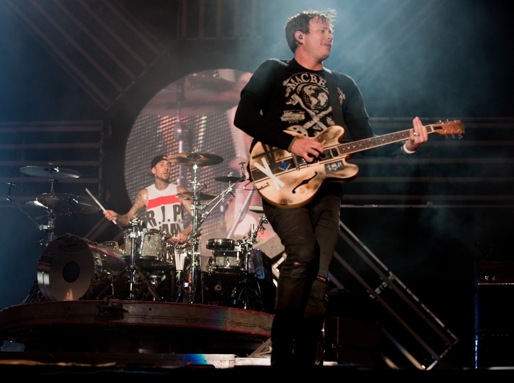 Travis Barker;Tom DeLonge;Blink-182;<br>Leeds Festival 2010 - Day 2
