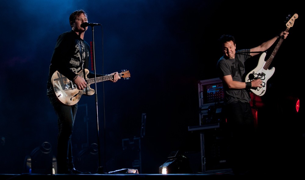 Tom DeLonge;Mark Hoppus;Blink-182;<br>Leeds Festival 2010 - Day 2