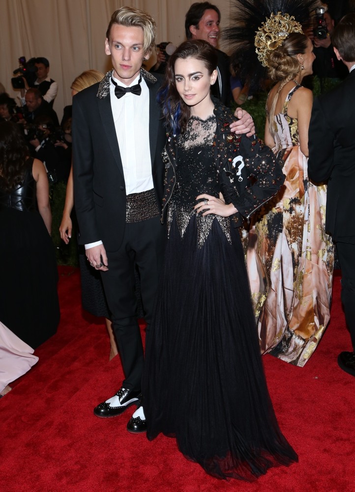 Jamie Campbell Bower;Lily Collins;<br>PUNK: Chaos to Couture Costume Institute Gala