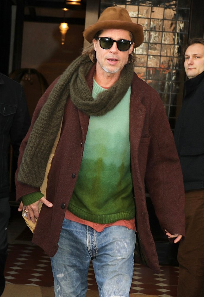 Brad Pitt;<br>Brad Pitt Leaves NYC Hotel