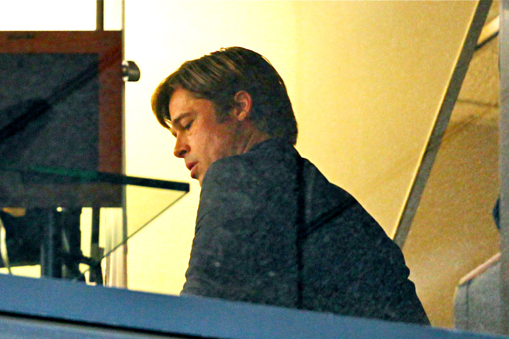 Brad Pitt;<br>Brad Pitt Filming on Set of His New Movie 