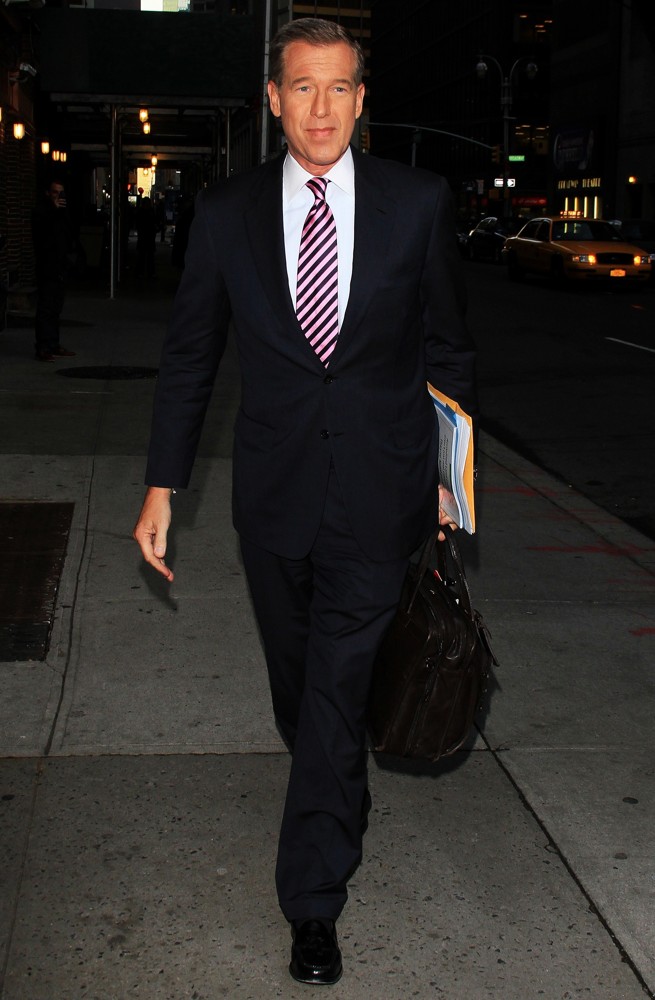 Brian Williams;<br>Celebrities at The Ed Sullivan Theater for The Late Show with David Letterman