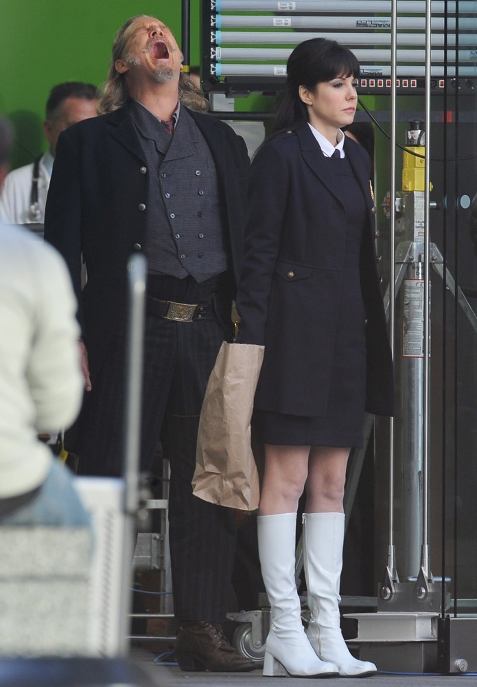 Jeff Bridges, Mary-Louise Parker<br>Filming Scenes for The Movie R.I.P.D.