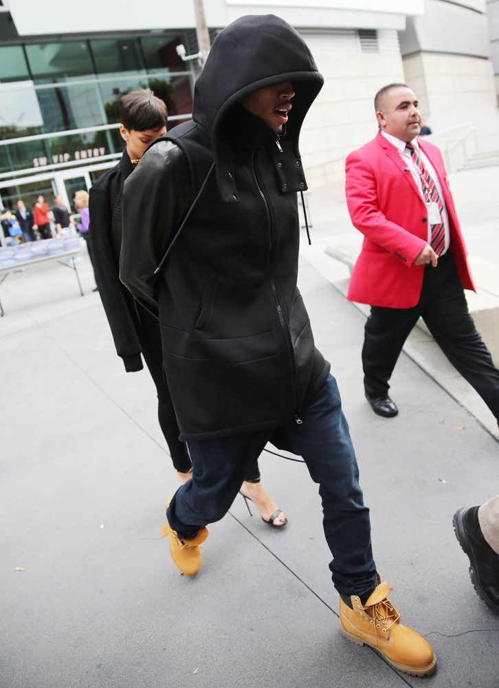 Rihanna and Chris Brown Leaving The Staples Center in Downtown LA Holding Hands