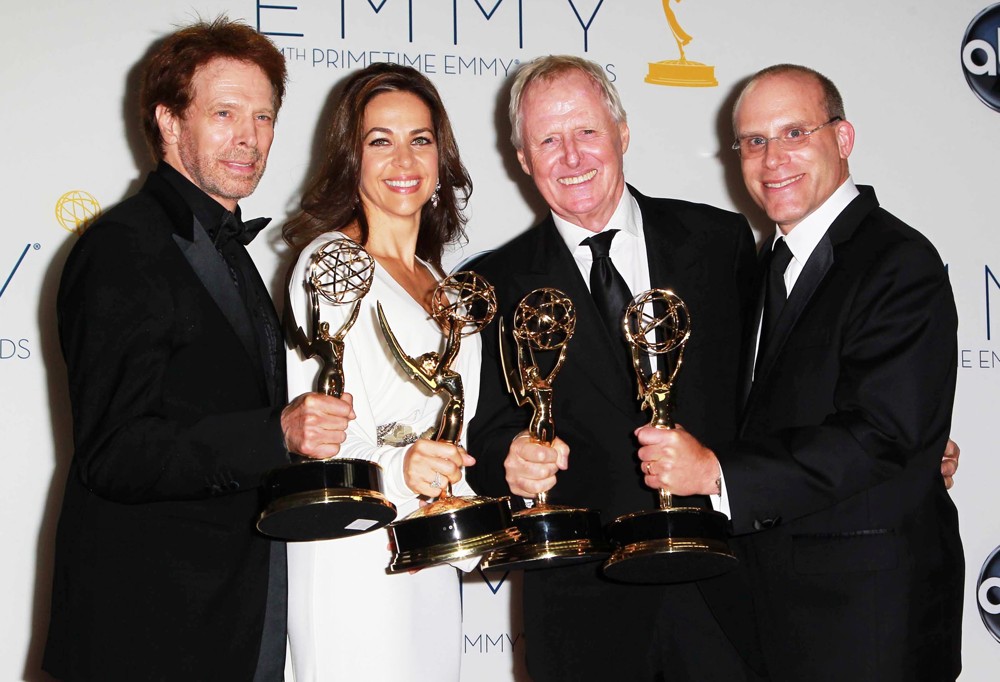 Jerry Bruckheimer;Elise Doganieri;Bertram van Munster;Jonathan Littman;<br>64th Annual Primetime Emmy Awards - Press Room