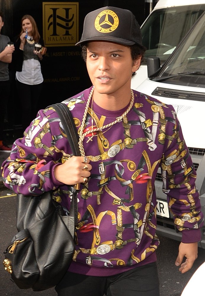 Bruno Mars Arrives at Kiss FM Studios