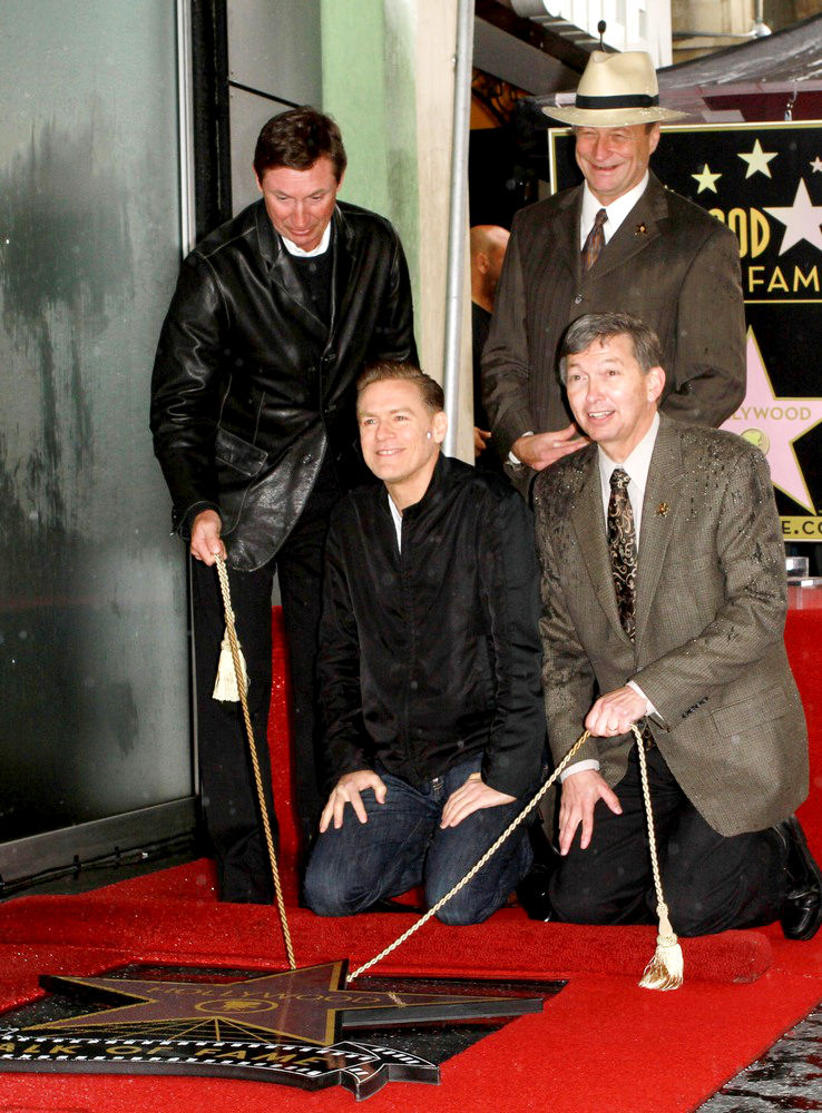 Wayne Gretzky;Bryan Adams;Leron Gubler;<br>Bryan Adams Receives The 2,435th Star on The Hollywood Walk of Fame