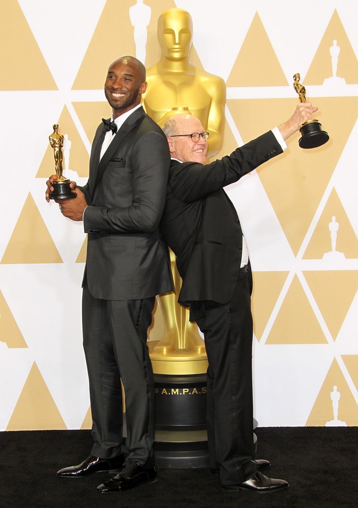 Kobe Bryant;Glen Keane;<br>90th Annual Academy Awards - Press Room
