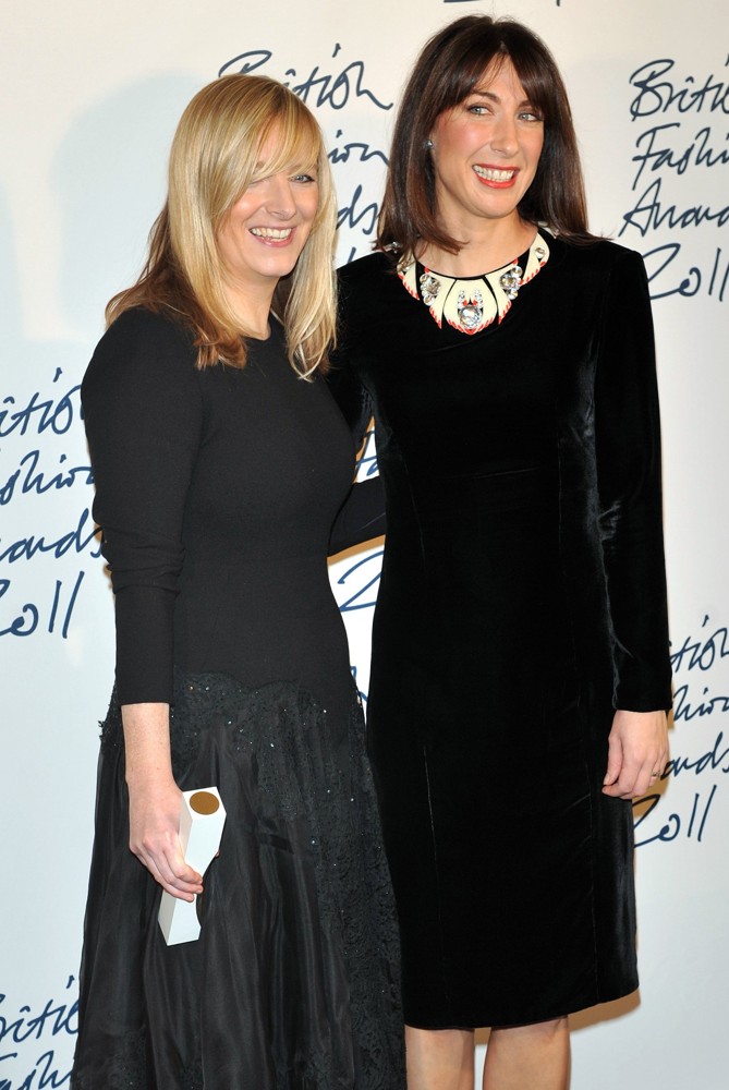 Sarah Burton;Samantha Cameron;<br>British Fashion Awards 2011 - Press Room