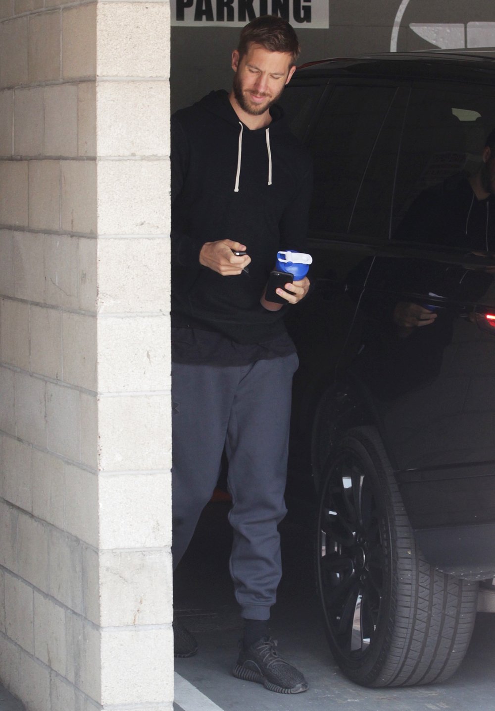 Calvin Harris Arriving at The Gym