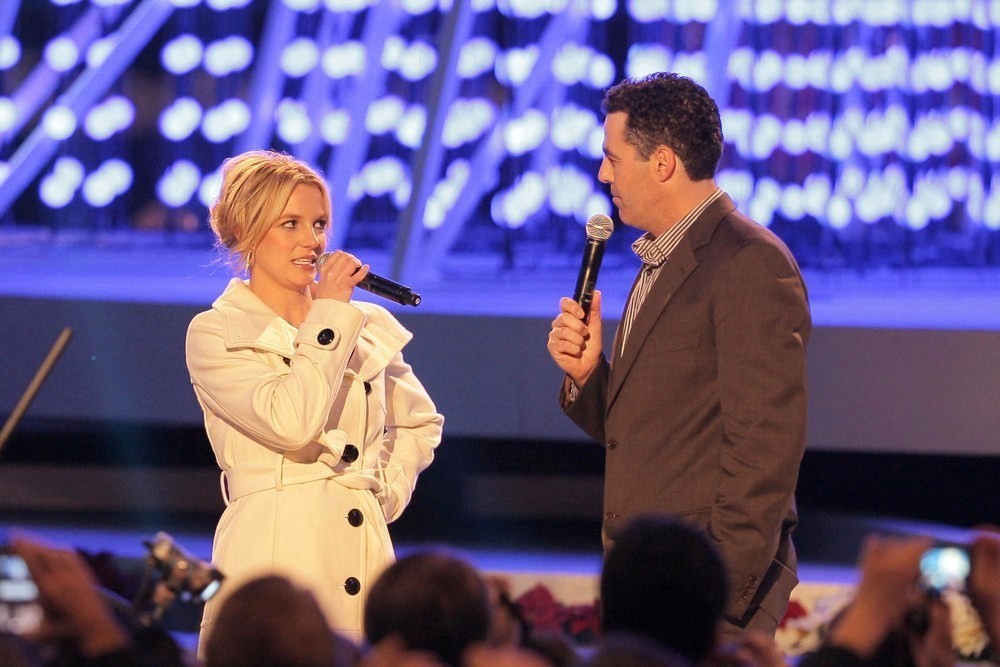 Britney Spears;Adam Carolla;<br>Britney Spears Switching on The Nokia Theatre Christmas Tree Lights