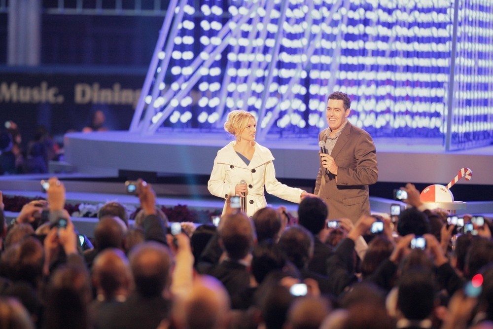 Britney Spears;Adam Carolla;<br>Britney Spears Switching on The Nokia Theatre Christmas Tree Lights
