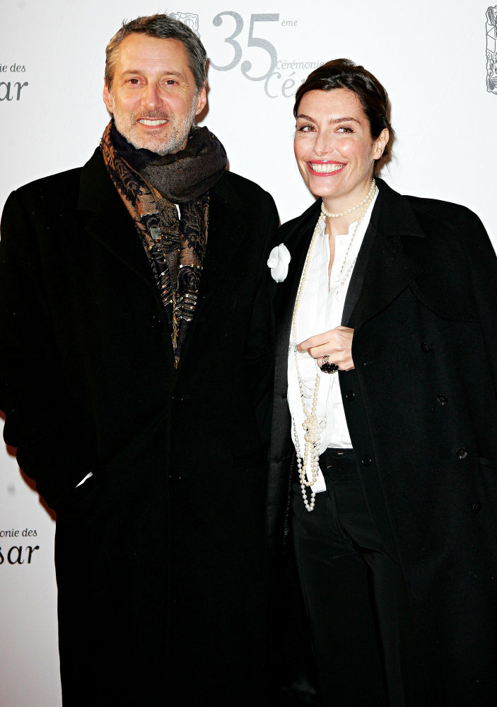 Antoine de Caunes;Daphne Roulier;<br>The 35th Annual Cesar Awards 2010 - Arrivals and Press Room