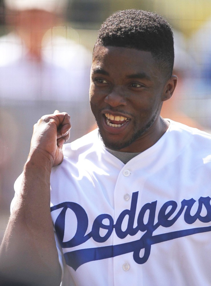 Chadwick Boseman Throws Out The First Pitch at The Dodgers Game