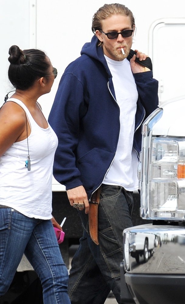 Charlie Hunnam;<br>On The Set of Sons of Anarchy