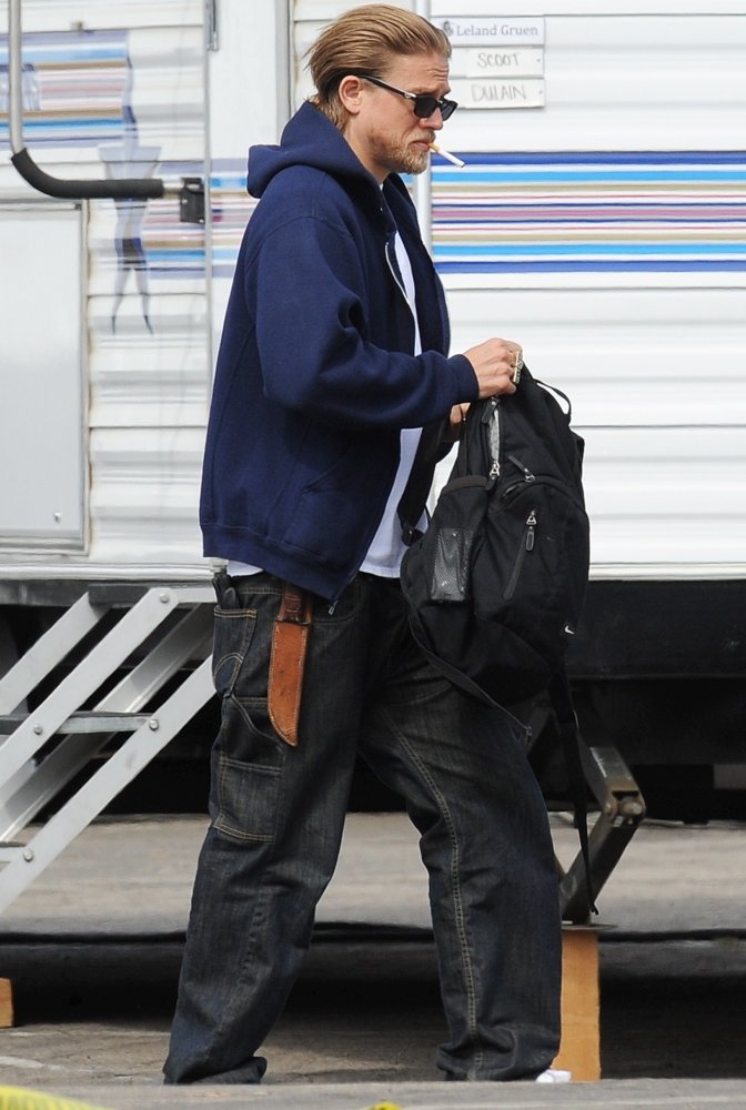 Charlie Hunnam;<br>On The Set of Sons of Anarchy