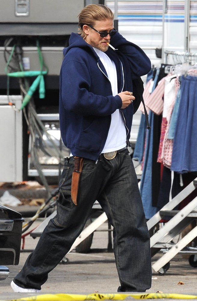 Charlie Hunnam;<br>On The Set of Sons of Anarchy
