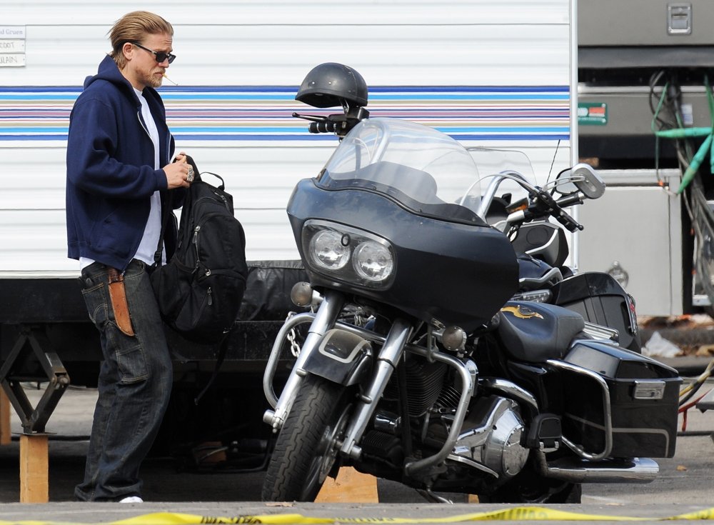 Charlie Hunnam;<br>On The Set of Sons of Anarchy