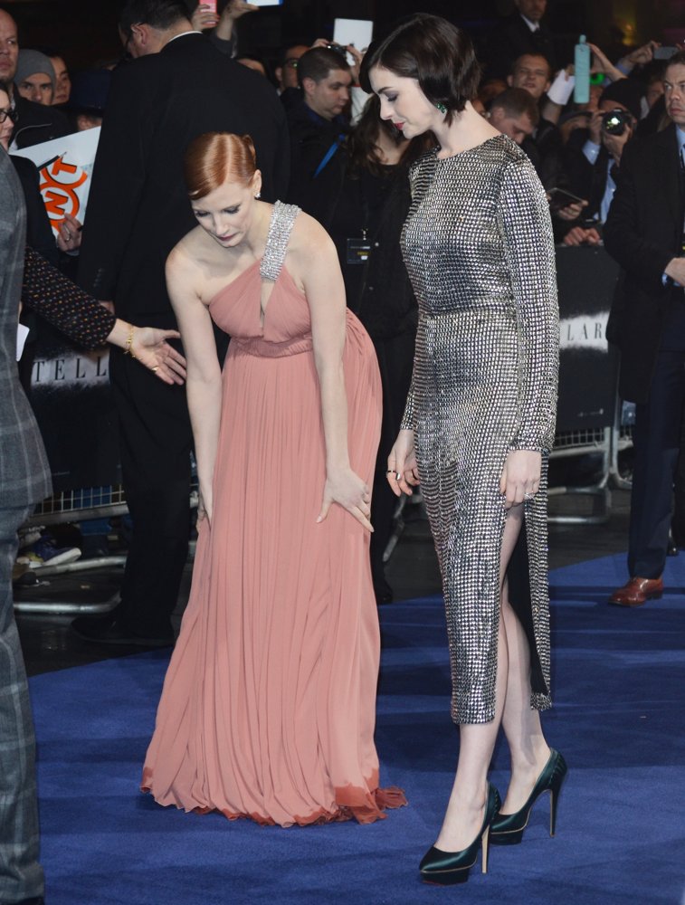 Jessica Chastain;Anne Hathaway;<br>UK Premiere of Interstellar - Arrivals