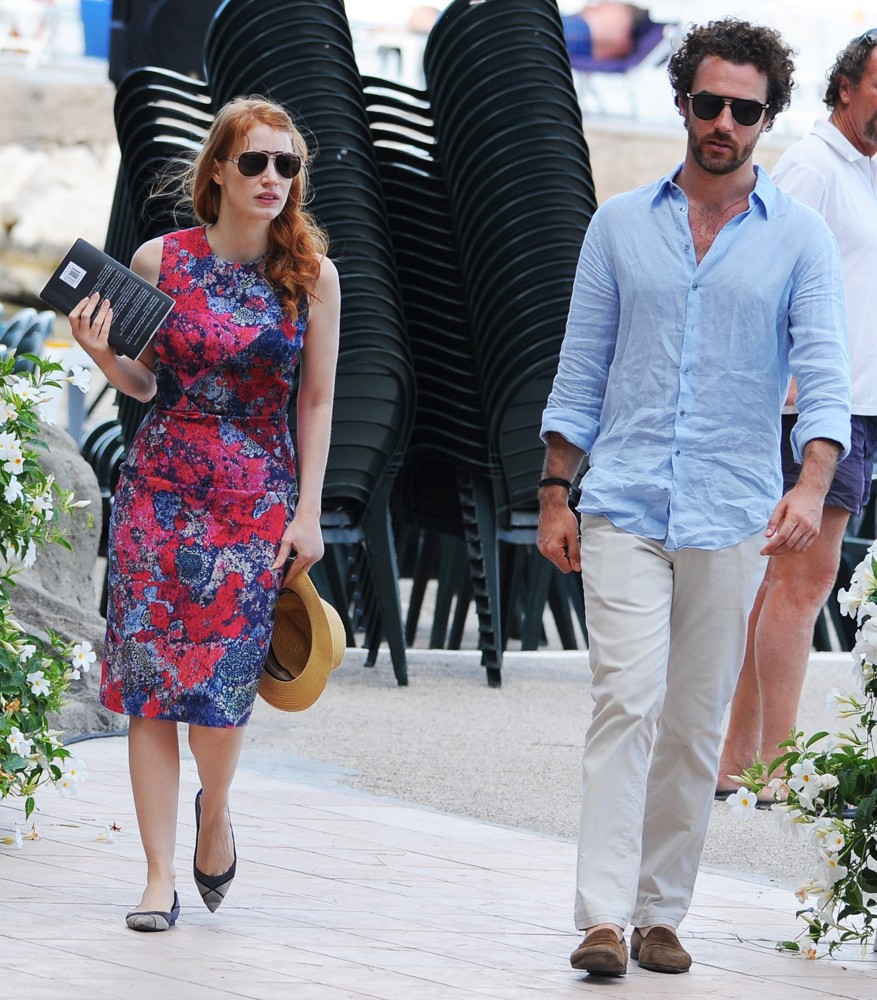 Jessica Chastain and Gian Luca Passi de Preposulo at Albergo Della Regina Isabella
