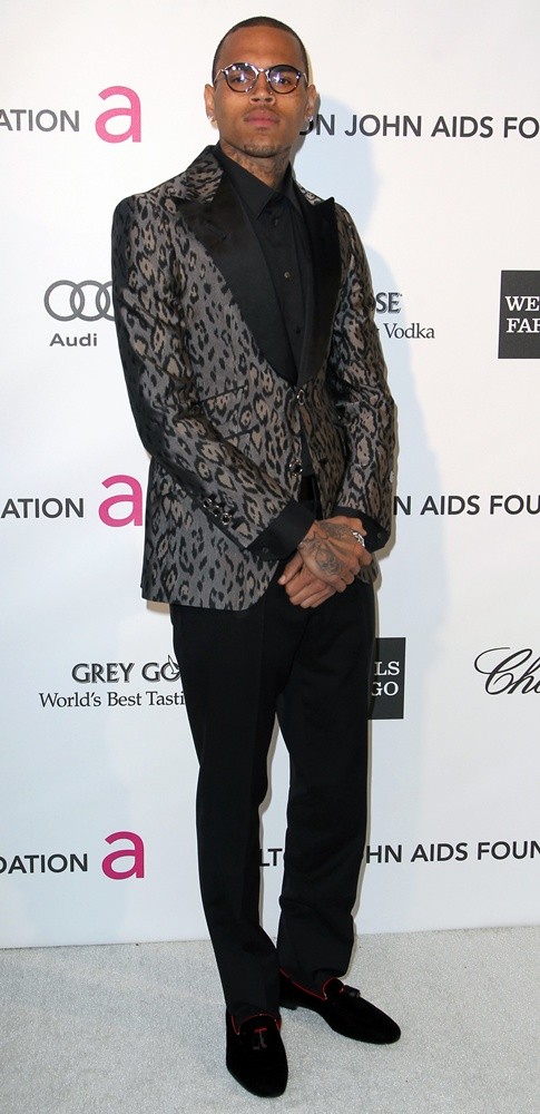 Chris Brown;<br>21st Annual Elton John AIDS Foundation's Oscar Viewing Party