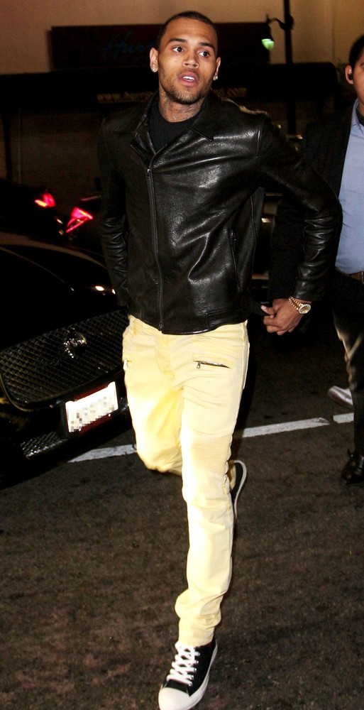 Chris Brown;<br>Chris Brown Returns to His Lamborghini Car After A Night Out at The Supper Club