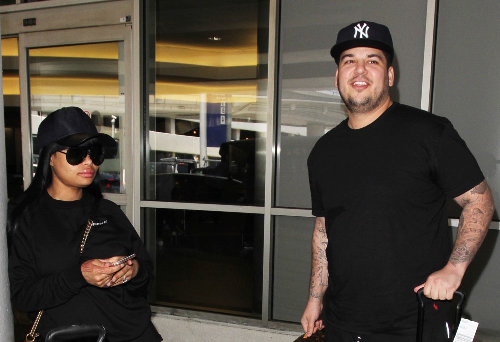 Rob Kardashian and Blac Chyna Arrive at Los Angeles International Airport