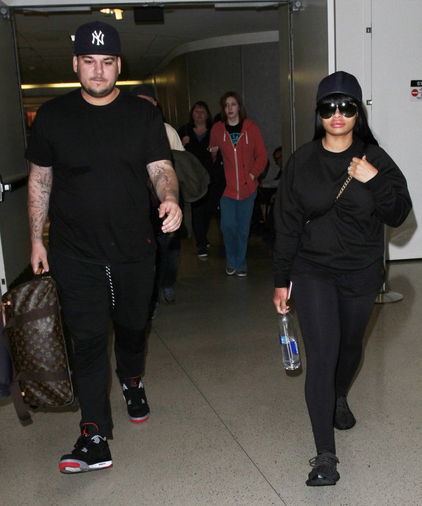Rob Kardashian and Blac Chyna Arrive at Los Angeles International Airport