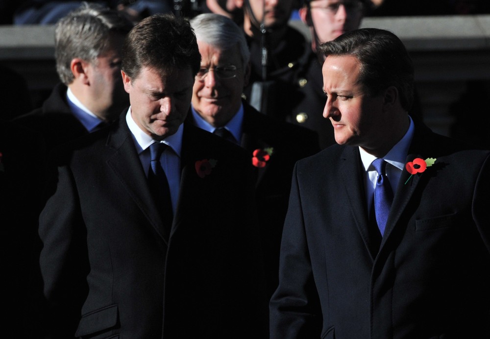 Nick Clegg;John Major;David Cameron;<br>Sunday Commemorating Sacrifices of The Armed Forces