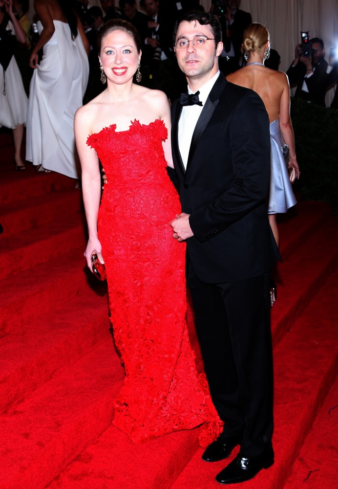 Chelsea Clinton;Marc Mezvinsky;<br>Schiaparelli and Prada Impossible Conversations Costume Institute Gala