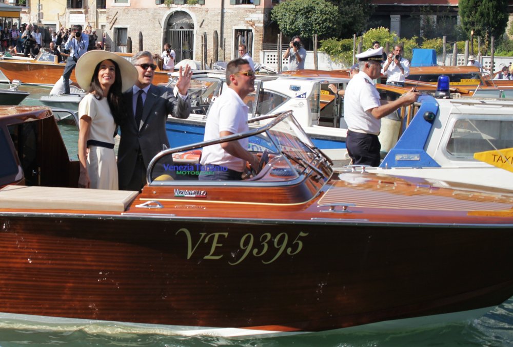 Amal Alamuddin;George Clooney;<br>George Clooney and Amal Alamuddin After Their Marriage Civil Ceremony