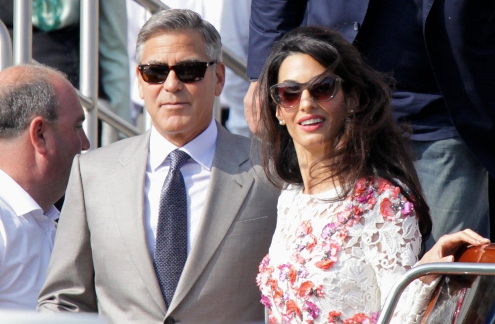 George Clooney and Amal Alamuddin Leave The Aman Canal Grande Hotel