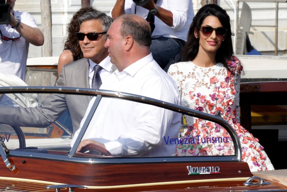 George Clooney;Amal Alamuddin;<br>George Clooney and Amal Alamuddin Leave The Aman Canal Grande Hotel
