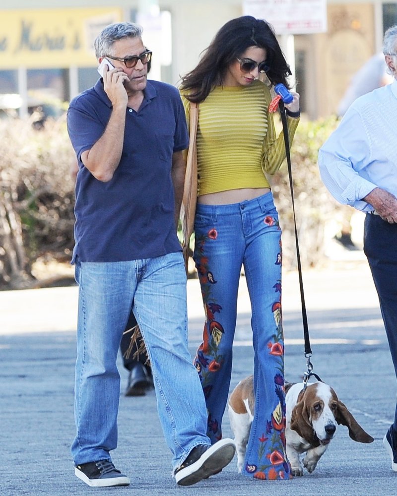 George Clooney;Amal Alamuddin;<br>George Clooney and Amal Alamuddin Take Their Hound Dog on The Set of Suburbicon