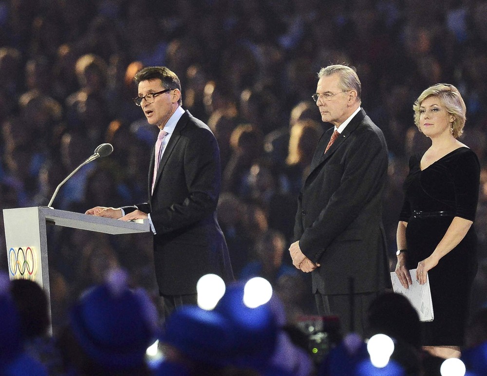 Sebastian Coe;Jacques Rogge;<br>London 2012 Olympic Games - Closing Ceremony