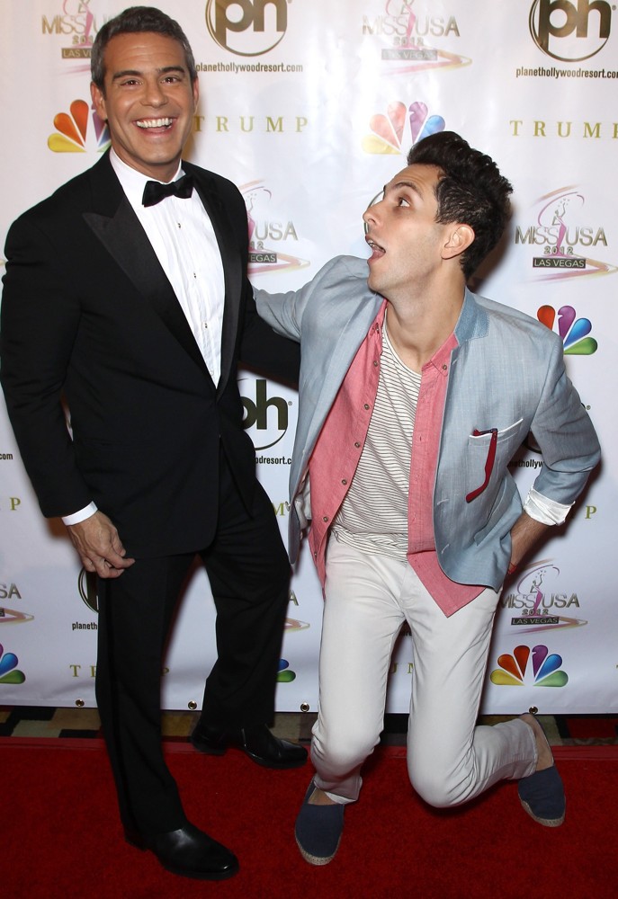 Andy Cohen;Gabe Saporta;<br>2012 Miss USA Pageant - Red Carpet