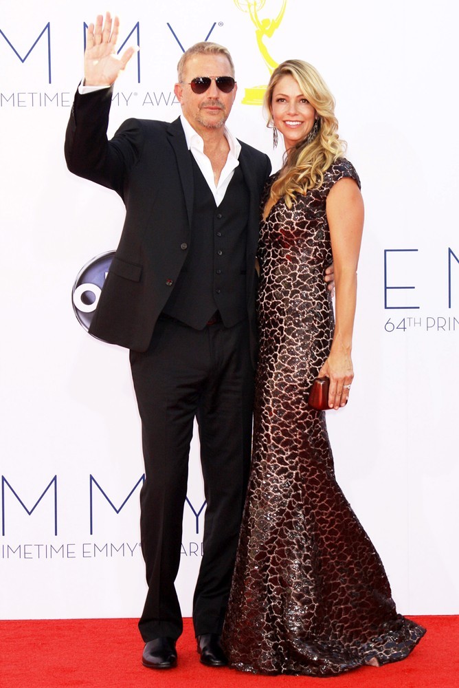 Kevin Costner;Christine Baumgartner;<br>64th Annual Primetime Emmy Awards - Arrivals